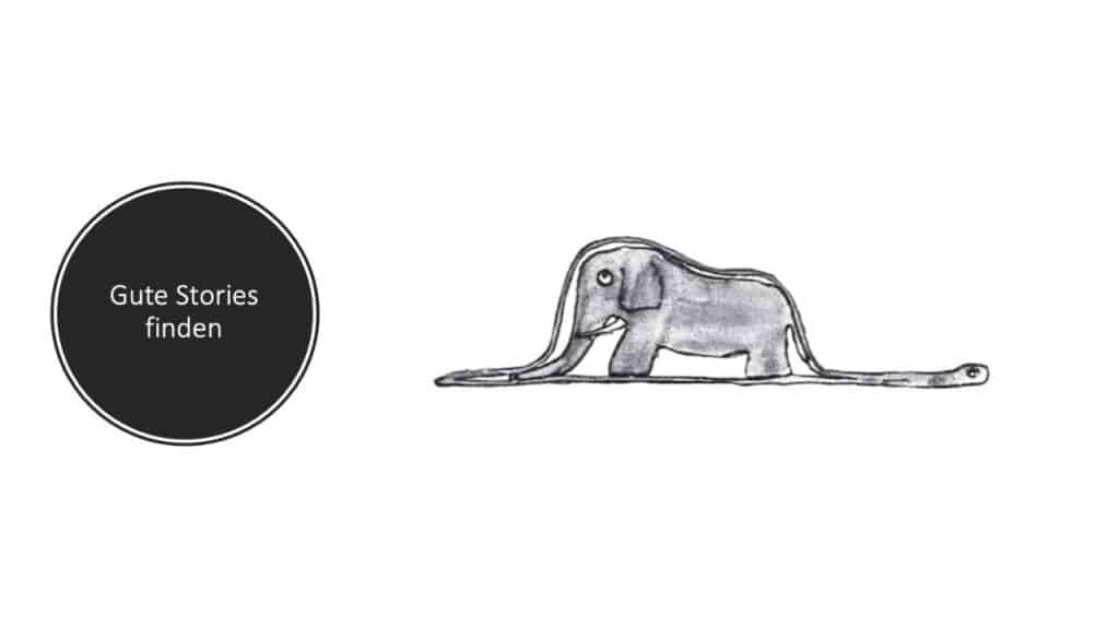 Storytelling auf der Website - Riesenschlange, die einen Elefanten verdaut, Doreen Ullrich MYWAY